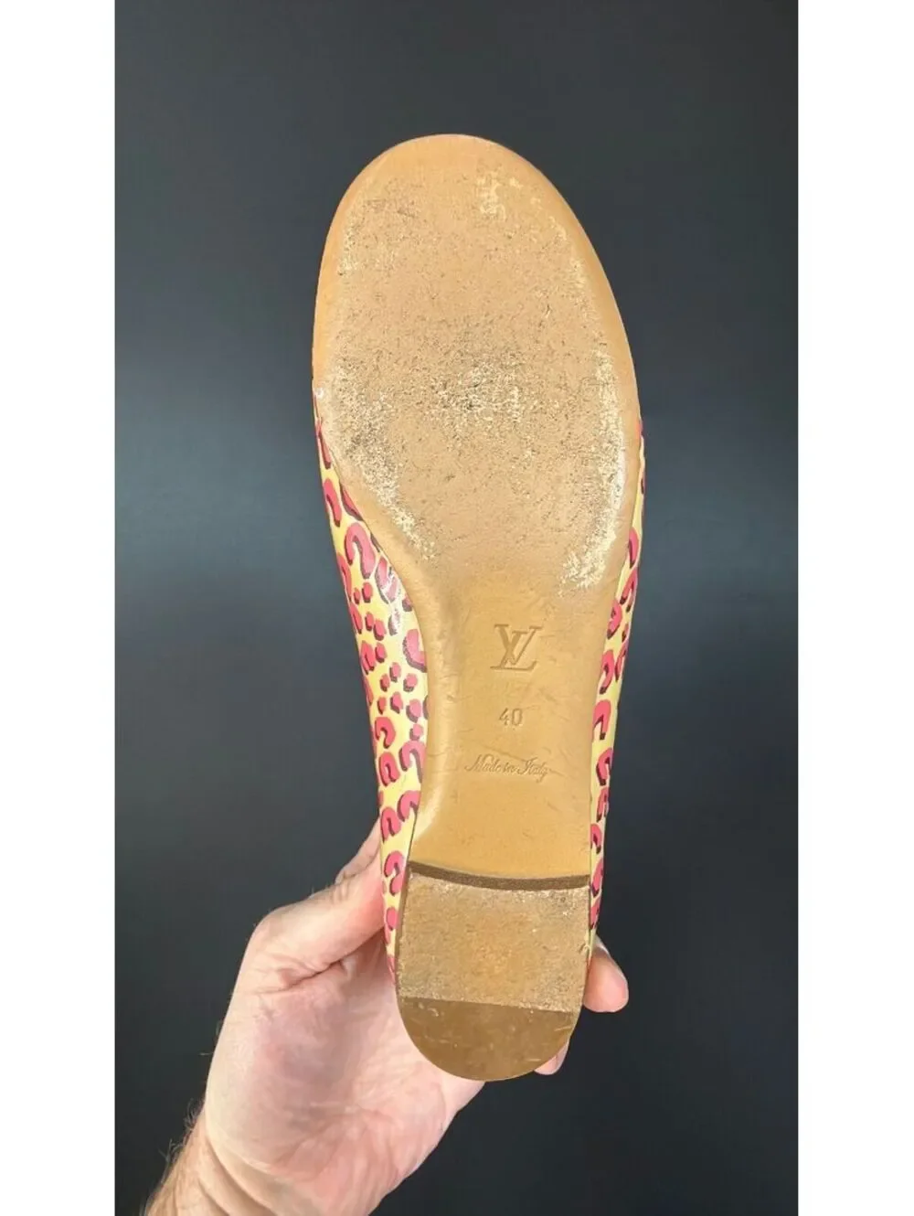Louis Vuitton Sprouse Leopard Patent Flats Size 40